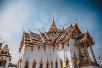 BANGKOK - February 7 2016: Grand palace bangkok, THAILLAND.  Details of Wat Phra Kaew, Temple of the Emerald Buddha, Bangkok, Thailand.