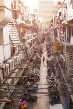 Bangkok, Thailand, February 08, 2016: traffic on the streets in bangkok town. ravel tourist. Cultural values and features of the Thai capital.