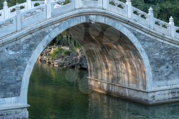 Detail of arched bridge at the Emperor Summer Palace in Beijing, China
