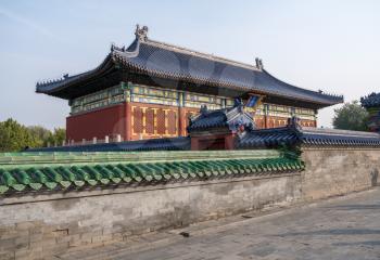Ornate roof and carvings of Temple of Heaven in Beijing, China