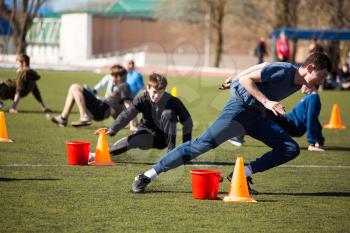 Relay all-round. Competition program with multiple exercises.