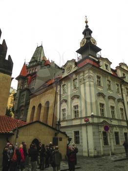 Prague, Czech Republic - August 23, 2016: Attractions of city Prague. Statues and monuments. Historical Buildings