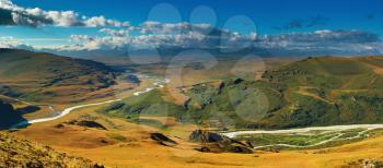 Mountain landscape, Plateau Ukok, Russian, Chinese and Mongolian borders meets here