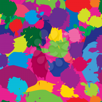 Abstract splash spot seamless pattern. Spot brush multicolor background