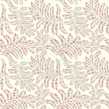 Floral pattern with leaves. Ornamental leaf seamless texture. Nature background.