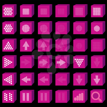 Flat multimedia icons. Music and sound button set.