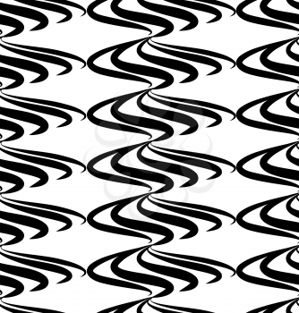 Abstract seamless pattern. Geometric line black and white ornament. Ornamental stylish background. Abstract stripe tile texture