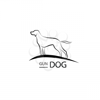 Dog symbol. Pet logo design. Gun dog standing silhouette