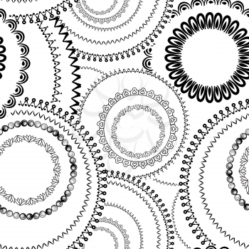 Abstract geometric seamless pattern. Bubble ornamental background. Floral ornamental circle frame pattern.