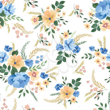 Floral seamless pattern. Flower background. Flourish garden wallpaper with flowers.