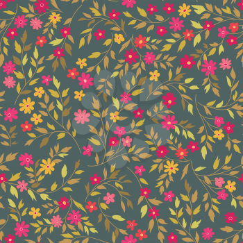 Floral seamless pattern. Flower background. Abstract ornamental flourish wallpaper with flowers.