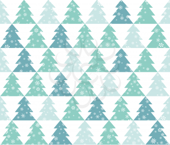 Christmas Icon Seamless Pattern with New Year Tree. Happy Winter Holiday Wallpaper with Nature Decor elements. Fir Tree branch geometrical tiled background design