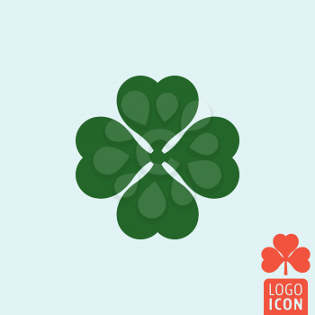 Clover icon. Clover logo. Clover symbol. Ireland symbol. Leaf clover icon isolated, minimal design. Vector illustration