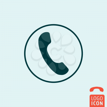 Telephone icon. Telephone logo. Telephone symbol. Telephone handset icon isolated, minimal design. Vector illustration