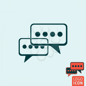 Chat icon. Chat logo. Chat symbol. Speech bubbles icon isolated, minimal design. Vector illustration