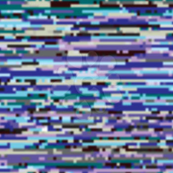 Glitch texture colorful background. Pixel noise abstract pattern. Vector illustration.