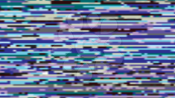 Glitch texture colorful wide screen background. Pixel noise abstract pattern. Vector illustration.