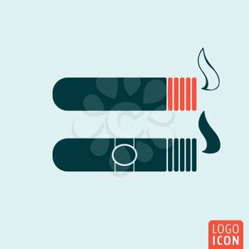 Cigar icon isolated. Smoking cigars symbol. Vector illustration