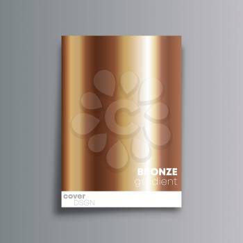 Bronze gradient cover background for the banner, flyer, poster, brochure or other printing products. Vector illustration.