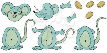 A set of parts. Collect the rat, the mouse. New Year 2020 character constructor