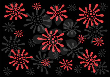 Outbreak coronavirus. Vector of viruses on white background. Bacteria, germs microorganis. Coronavirus