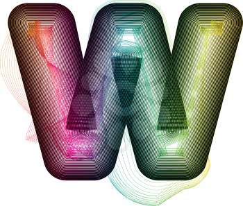 Abstract colorful Letter W. Vector Illustration
