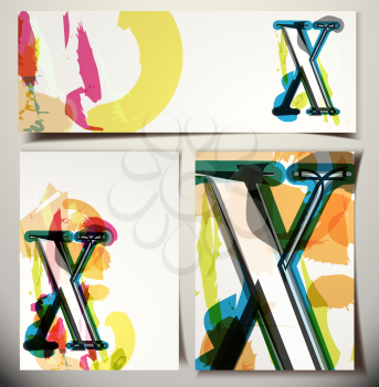 Artistic Greeting Card Font vector Illustration - Letter X