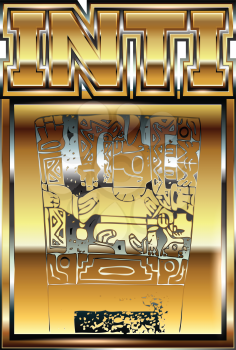 Ancient Peruvian gold ornament illustration