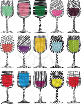 Wine glasses illustration