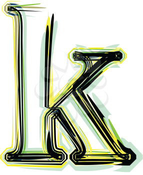font illustration letter k