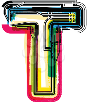 Colorful Grunge LETTER T