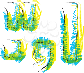 Hand draw font. Vector illustration