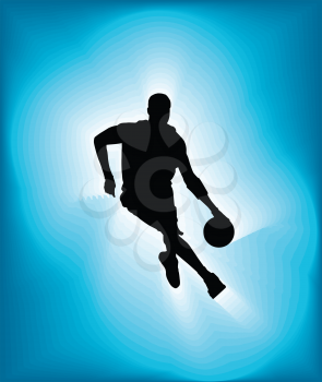 Basketball player in action. Vector illustration