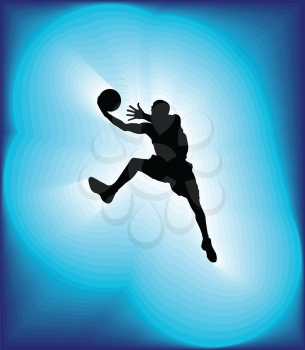 Basketball player in action. Vector illustration