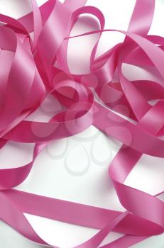 Pink ribbon over white background, design element. Clipping Path included