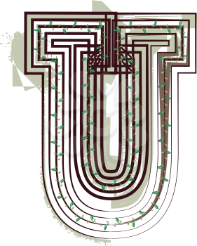 Letter U  Eco Logo Icon Design - Vector Illustration