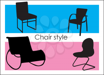 Design background with chair and color frames.