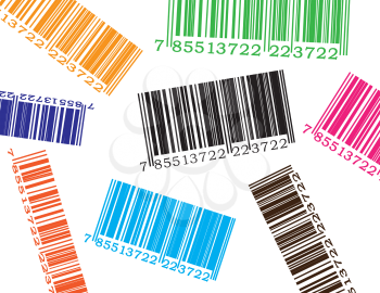Detail illustration of barcode in many colors.