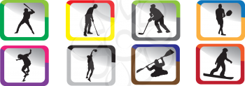 Small sport icons in various colors.