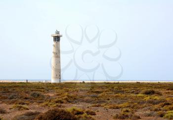 The Morro Jable Lighthouse on the Canary Island of Fuerteventura, Spain.