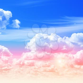 Sky colors air clouds. Summer morning background