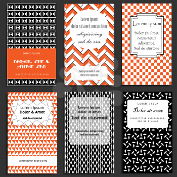 set of greeting cards design in geometric style