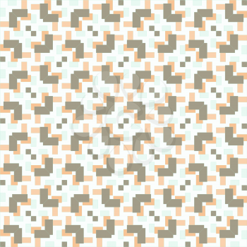 Vector Geometric Seamless Pattern. Colorful Texture. Orange and green colors