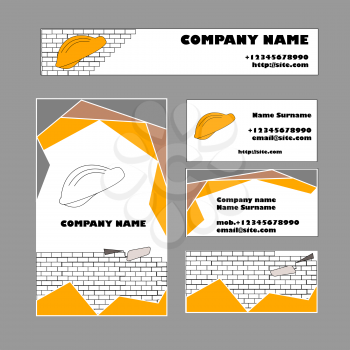 Set of business card template for construction business. EPS10