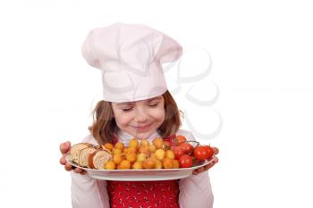 little girl cook smell gourmet food