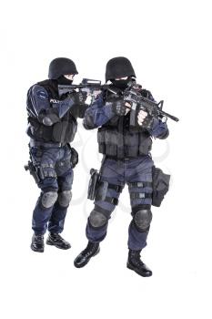 Special weapons and tactics SWAT team in action