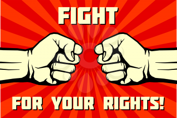 Fight for your rights, solidarity, revolution vector poster. Political illustration poster demonstration