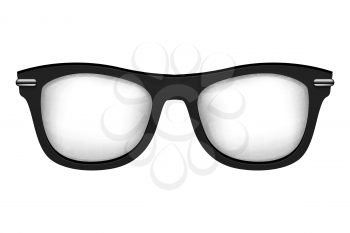 Realistic vector glasses in black white. Fashion glasses isolated illustration