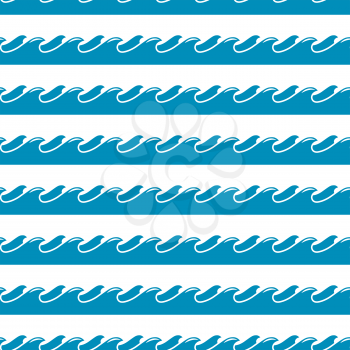 Vector blue waves seamless pattern. Sea and ocean design illustration wallpaper