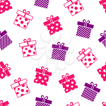 Vector seamless background with gift boxes for xmas or birthday illustration